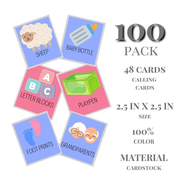 Baby Shower Games - 100 Boards Boy Girl - Baby Gender Reveal Games Party Favors - Picture 3 of 4